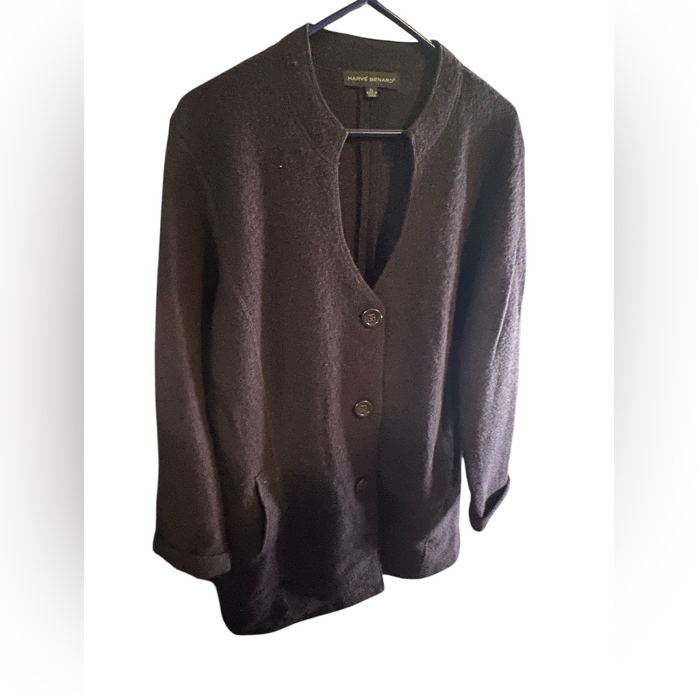 Harve Bernard 100% Wool Button Down Jacket Size Xl - image 4